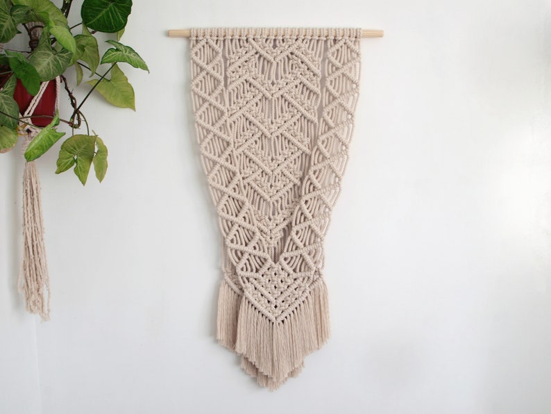 Modern Macrame Wall Hanging Large Boho Decor Woven Tapestry Bohemian Home Accents Hippie Living Room Off White - Contemporary Tapestry Wall Hanging Kits Modern Macrame Wall Hanging Large Boho Decor Woven Tapestry Bohemian Home Accents Hippie Living Room Off White - Contemporary Tapestry Wall Hanging Kits