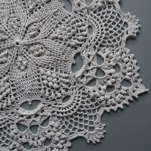 13 White Crochet Doily, Lace Table Topper, Retro Table Decor image 2