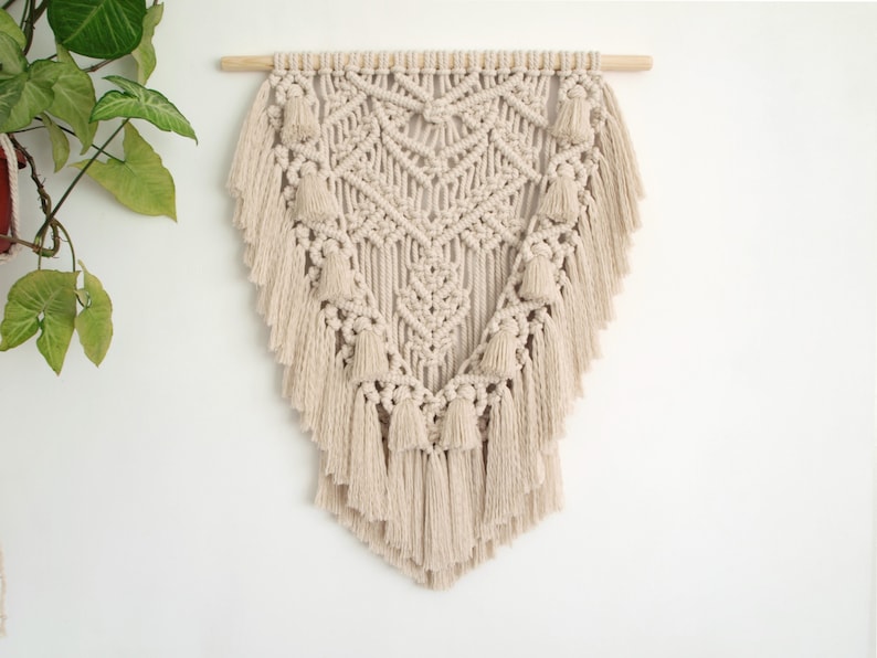 Tassel Macrame Wall Hanging: Modern Boho Decor (23" x 29") image 1