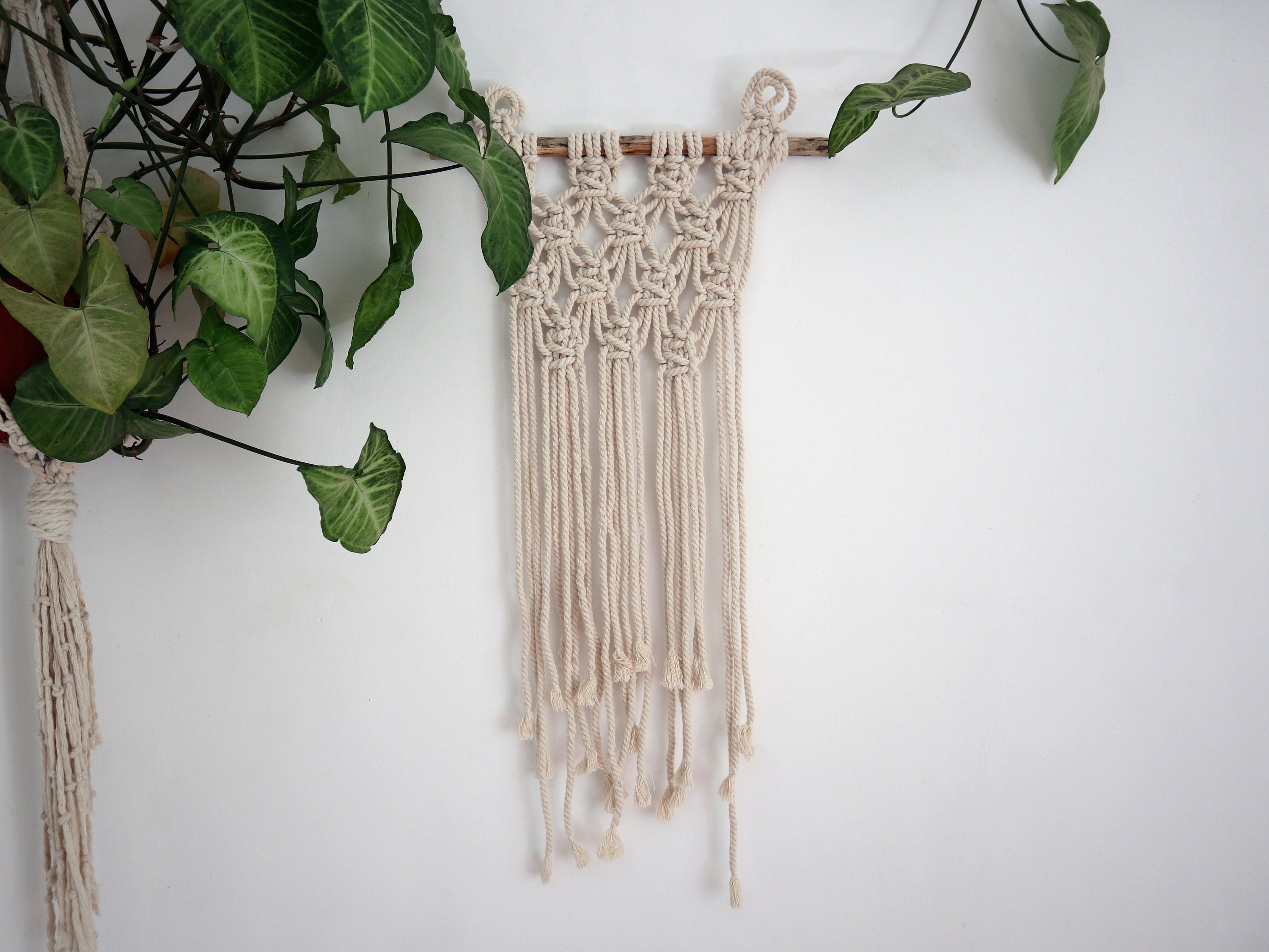 Macrame wall hanging Tapestry Fiber art Vintage boho home Etsy
