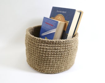 Jute Basket, Storage Crochet Basket, Hygge Decor