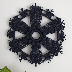 Modern Macrame Wall Hanging, Mandala 14&quot;, Indie Room Decor, Round Wall Hanging