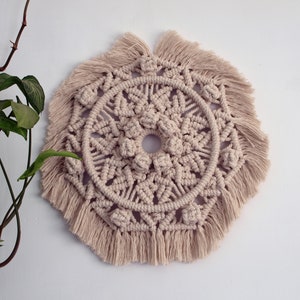 19&quot; Modern Macrame Mandala, Bohemian Wall Decor, Round Macrame Wall Hanging