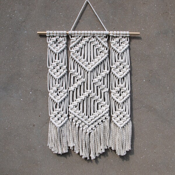 Drieluik kunst wandversiering muur opknoping macrame decor geweven tapijt Vintage stijl home decor Boho woonkamer handwerk vezel kunst
