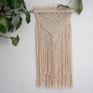 Macrame Fiber Art, Vintage Style Gift For Grandma, Cozy Home Decor, Macrame Wall Hanging