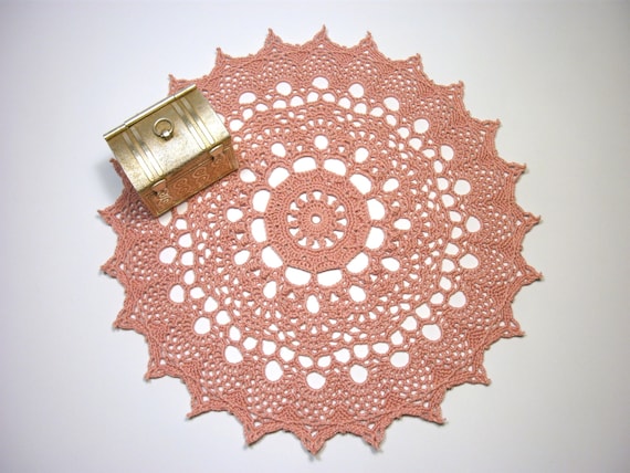 Free Pink Crochet Doily 11 Inches Lace Round Image 0