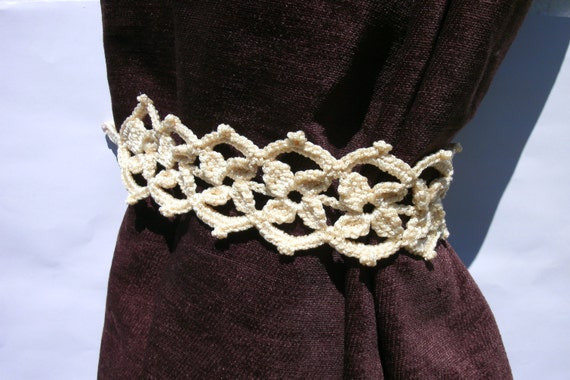 Curtain Tie Backs Pair 2 Crochet Curtain Tiebacks Window Decor Etsy