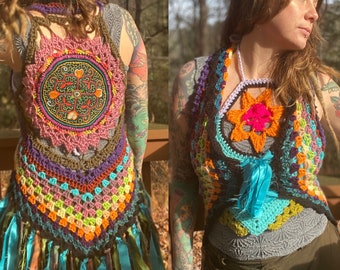 Shipibo Crochet Vest