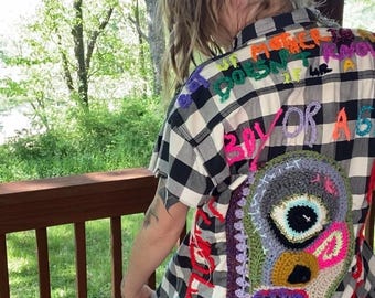Bowie Inspired Sleeveless Flannel