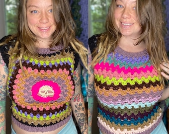 Daisy Skull Crop Top