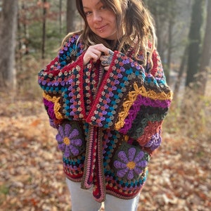 Oversized Crochet Daisy Cardigan - Etsy