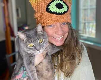 CROCHET PATTERN Third Eye Kitty Hat PATTERN