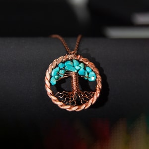 Copper necklace for 7th anniversary, personalized 7th anniversary gift, copper anniversary gift for her, wool wedding anniversary gift wife
