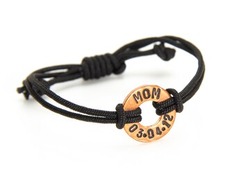 Personalized Memorial Bracelet: Copper Washer, Loss of Loved One Gift