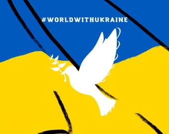 Pray for Ukraine pdf card, Ukrainian flag printable card, digital file for Ukrainian seller