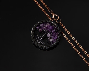 Iron and amethyst, 6th anniversary gift for her, iron jewelry for her, iron gifts for her, iron stone, 6 year anniversary gift for her