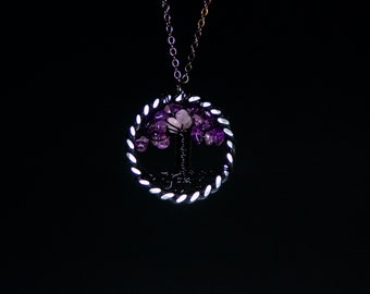 Iron Anniversary Tree of Life Necklace, Amethyst Stone, 6th Anniversary Gift