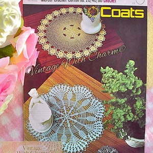 Vintage Crochet Pattern 2 Pretty Doily&#39;s &#39;Lotus Flower&#39; & &#39;Floral&#39; PDF