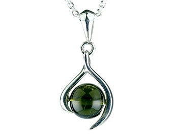 Moldavite silver necklace / Sterling Silver /Made in Japan / Gift Jewelry / CHARIS Jewelry /