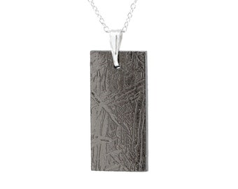 Sterling Silver Iron Meteorite Rectangle Pendants Sterling Silver Iron Meteorite Rectangle Pendants