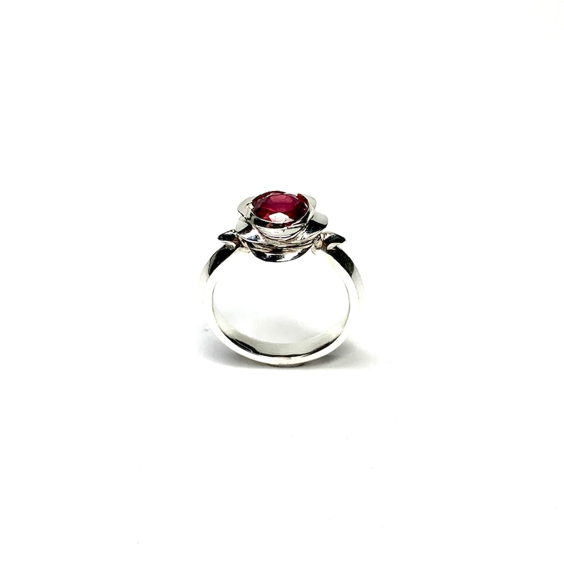 Ruby silver ring Rose silver ring Ruby Sterling Silver Gemstone July birthstone Red Made in JAPAN Handmade Gift