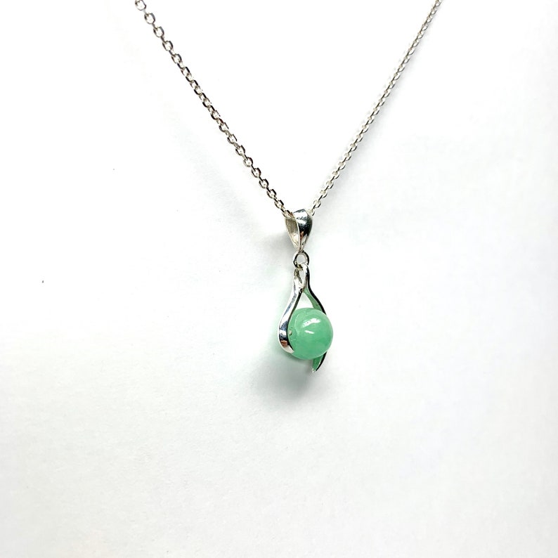 Gift Jewelry Healing Pendant Gold made in Japan May Birthstone Green Charis Jewelry SV925 Jade Gemstone Sterling Silver 8mm necklace K18