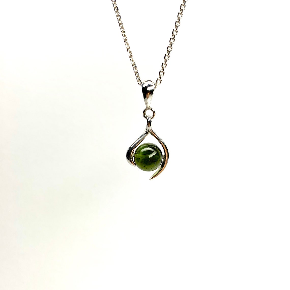 Moldavite Necklace/moldavite Necklace/sterling Silver/18k | Etsy