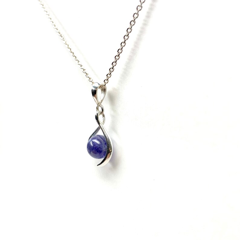 Tanzanite Gemstone Sterling Silver 8mm necklace December Birthstone Gift Jewelry Gold K18 Charis JEWELR made in Japan Pendant Blue SV925