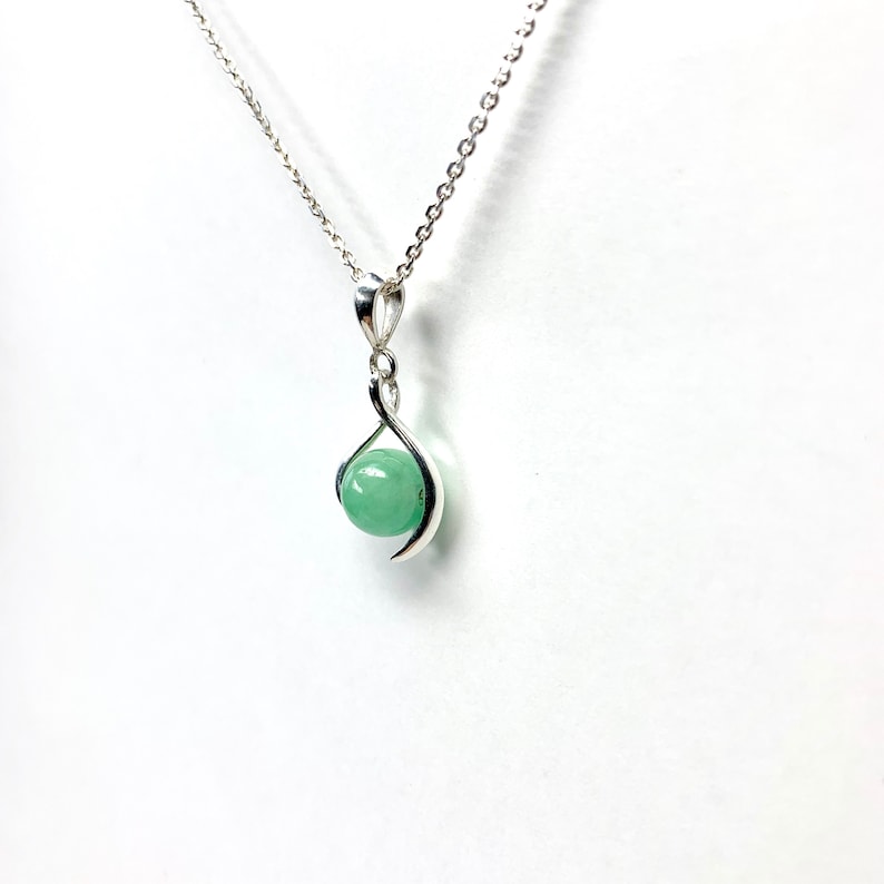 Gift Jewelry Healing Pendant Gold made in Japan May Birthstone Green Charis Jewelry SV925 Jade Gemstone Sterling Silver 8mm necklace K18
