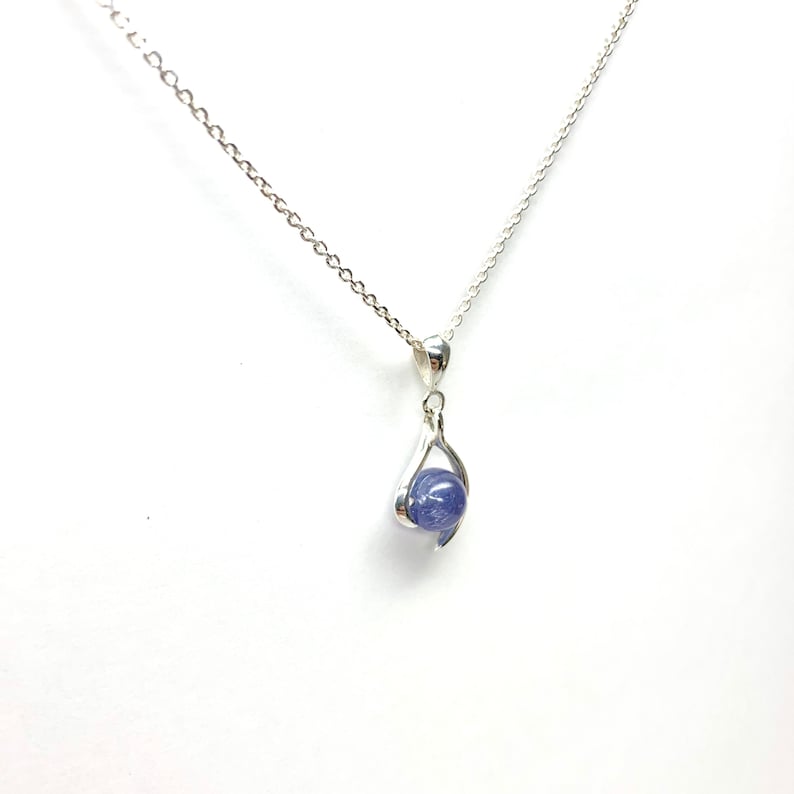 Tanzanite Gemstone Sterling Silver 8mm necklace December Birthstone Gift Jewelry Gold K18 Charis JEWELR made in Japan Pendant Blue SV925