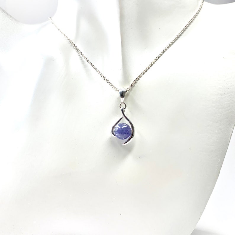 Tanzanite Gemstone Sterling Silver 8mm necklace December Birthstone Gift Jewelry Gold K18 Charis JEWELR made in Japan Pendant Blue SV925