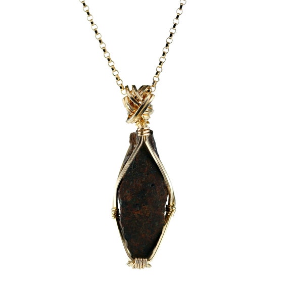 Chondrite Gold Filled Necklace NWA 1579 Morocco 2001 Sahara