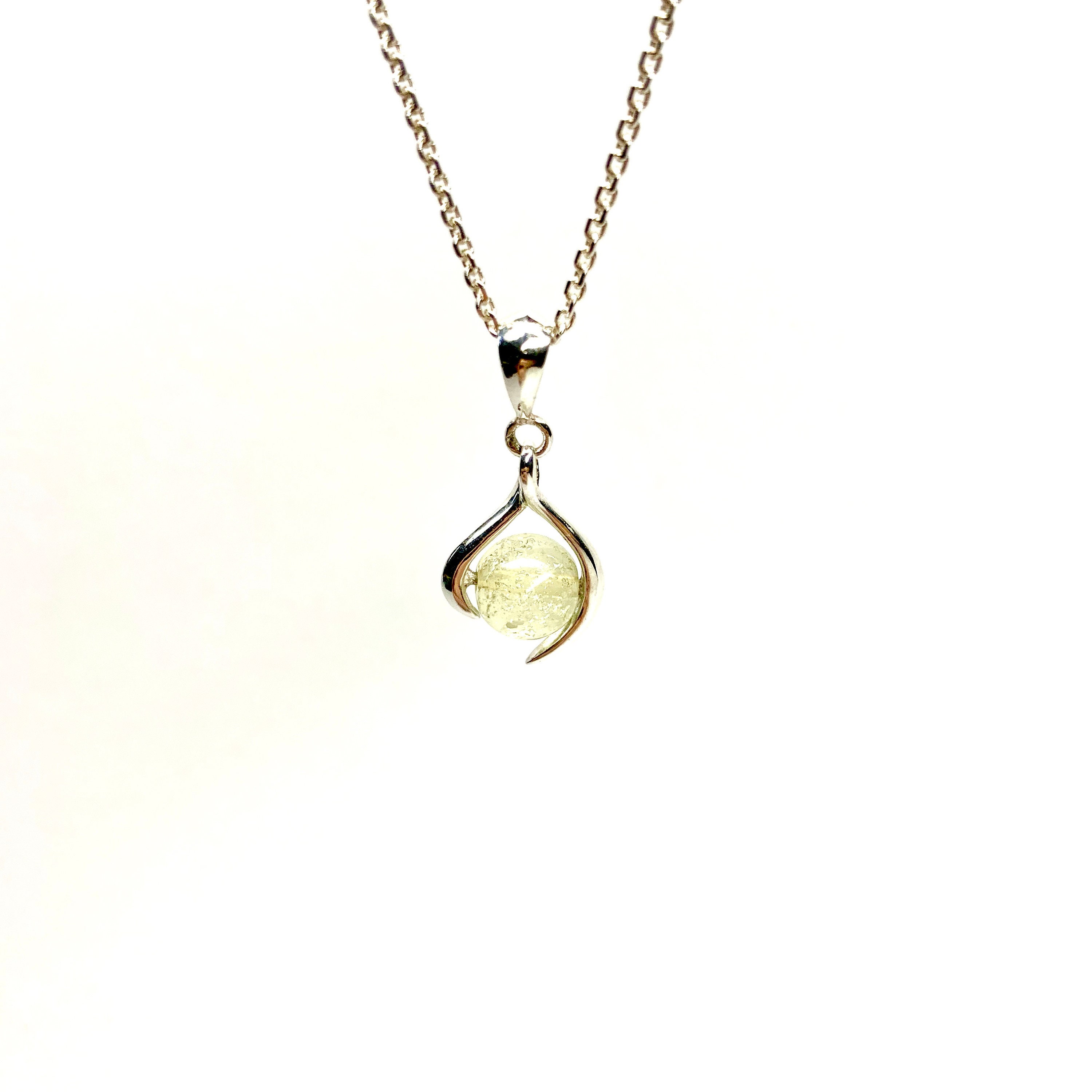Libyan Desert Glass Necklace Sterling Silver 18k Solid Etsy