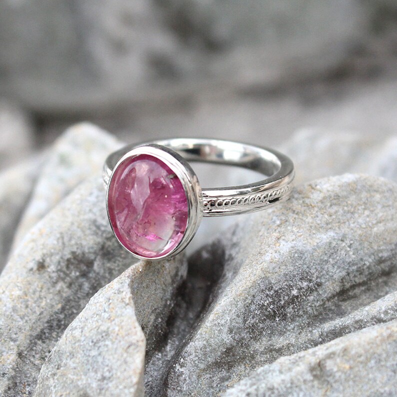 Pink tourmaline ring October Birthstone ring Gemstone pink Etsy