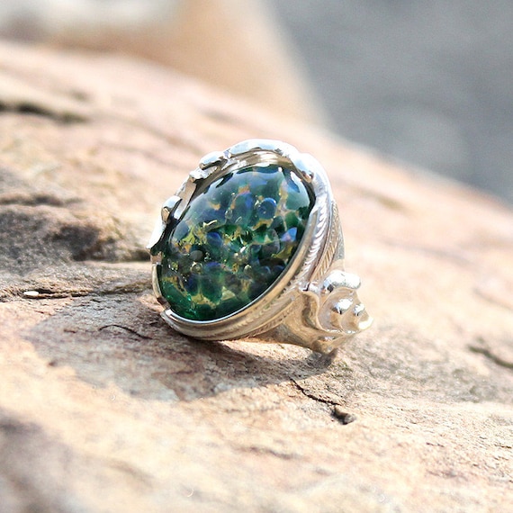 Dragon S Breath Opal Emerald Ring Mexican Fire Opal Ring Etsy Dragon S Breath Opal Emerald Ring Mexican Fire Opal Ring Etsy