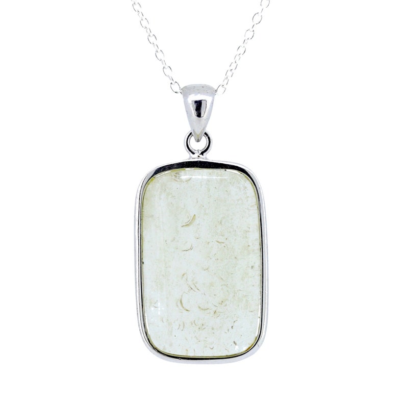 Libyan Desert Glass Silver Necklace / Egypt / Meteorite Impact Glass