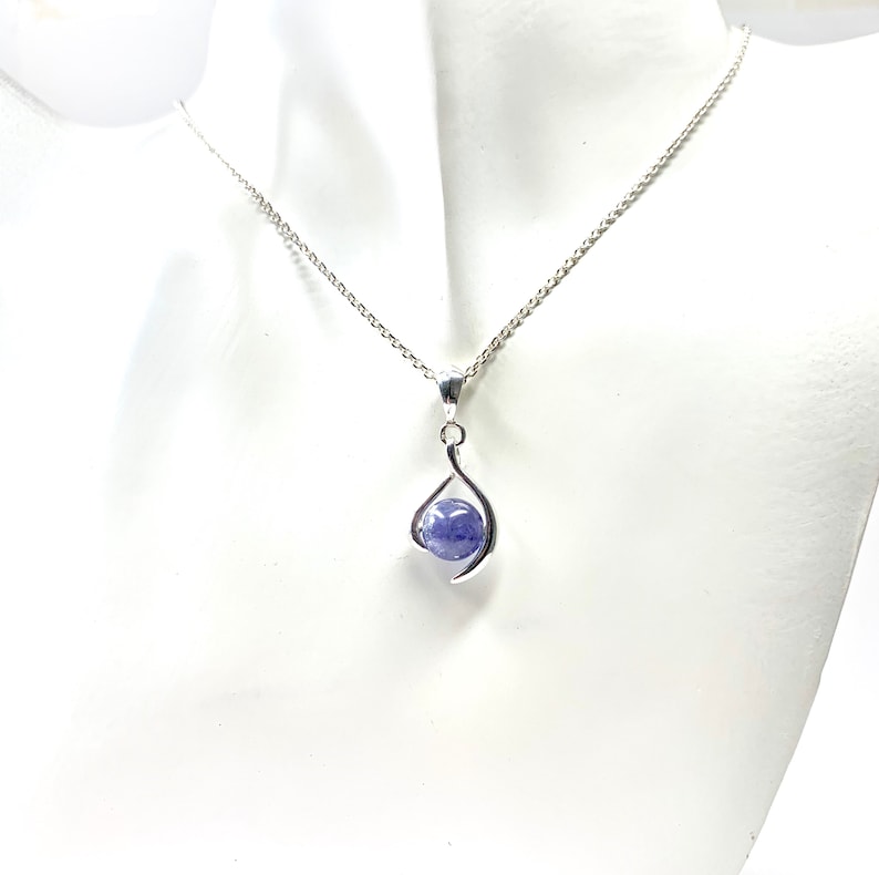 Tanzanite Gemstone Sterling Silver 8mm necklace December Birthstone Gift Jewelry Gold K18 Charis JEWELR made in Japan Pendant Blue SV925