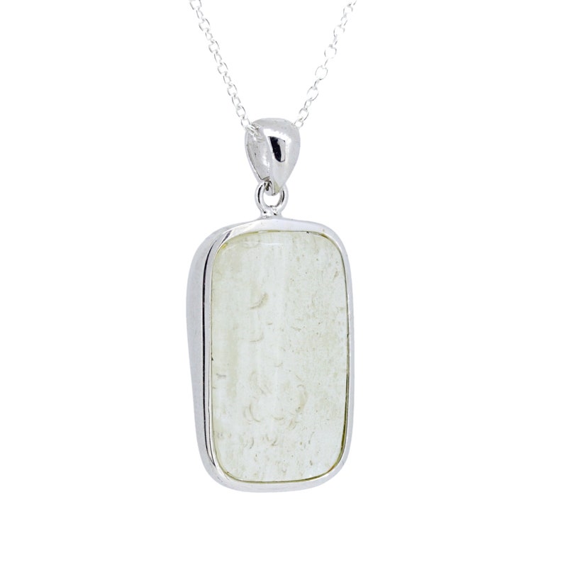 Libyan Desert Glass Silver Necklace / Egypt / Meteorite Impact Glass