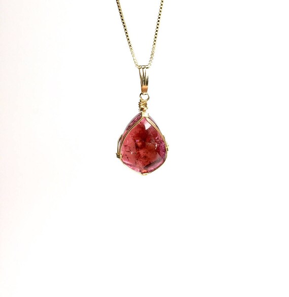 Pink Tourmaline Pendant Necklace by Stones Desire