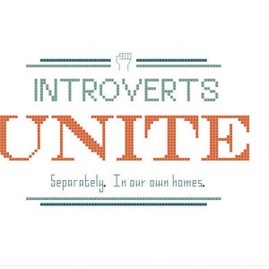 Introverts Unite! PDF Cross Stitch Pattern INSTANT DOWNLOAD