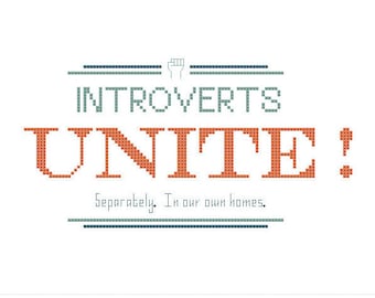 Introverts Unite! PDF Cross Stitch Pattern INSTANT DOWNLOAD