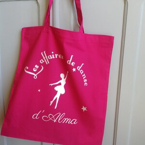 sac rose personnalisé pour les affaires de danse, tote bag personnalisé pour les affaires de danse,