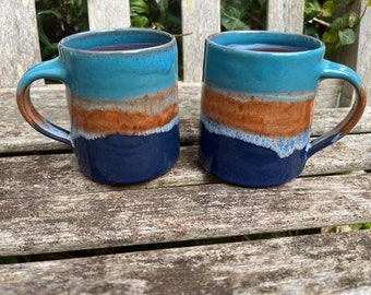 Ceramic Mug / Handmade Pottery / Sea & Sand / 350ml