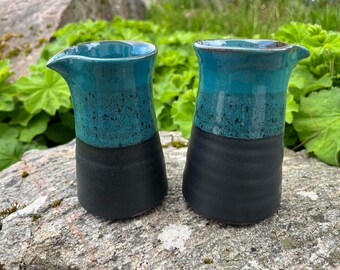 Ceramic Milk Jug / Handmade Pottery / Blue /