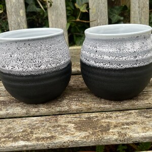 Large Ceramic Mug / Black & White / Handmade Pottery / 500ml