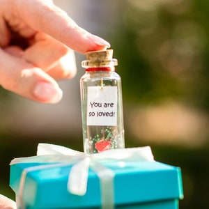 Personalized gift for her, Wish jar, Engagement gift, Mindfulness gift, Boyfriend gift, Girlfriend gift Message in a bottle