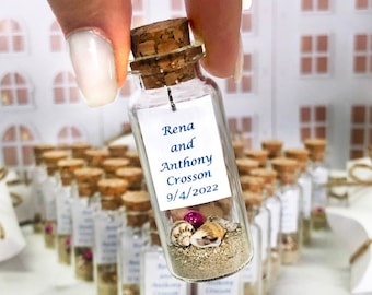 Personalized Wedding Favors Beach Destination Party Favors For Guests In Bulk Nautical Ocean Wedding party Favor Invitations In a Bottle