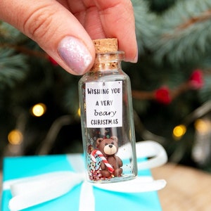 Friendship Gift Cute gift for friend Best Friend Christmas Gifts Bear Holiday Gift Idea Animal lovers Wish jar BFF Small present