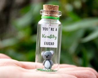 Koala gift for friend Сute best friend gift Small novelty gift bff Koala bear miniature Animal lover gift Friendship gift Wish jar