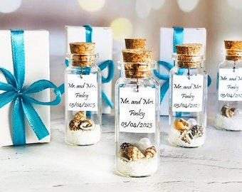 Beach wedding favors for guests, Personalized Message in a bottle, Unique destination wedding favors, save the date for our wedding